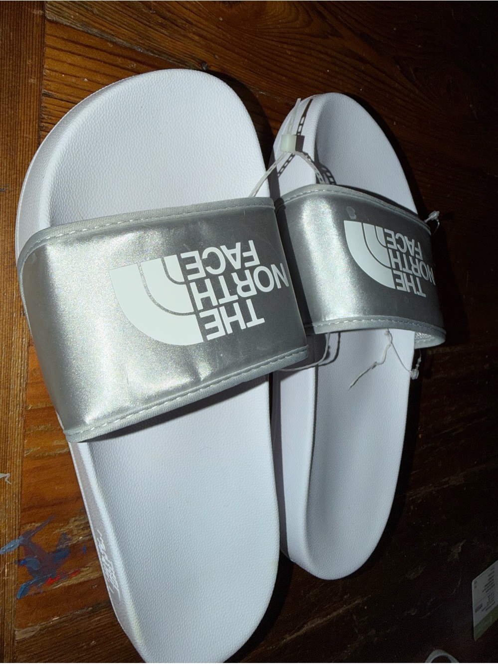 The North Face Women’s Slides Silver White Size 7